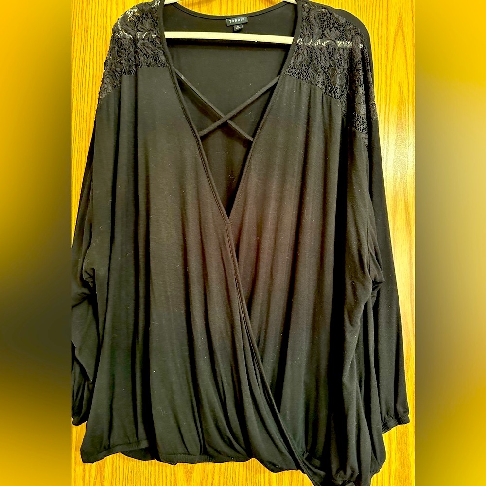 Torrid crisscross draped front top